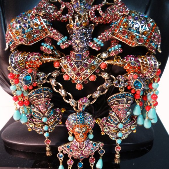 SHOWSTOPPER Signed HEIDI DAUS "Court Of Critters" Grande Crystal Necklace New Wi - Picture 6 of 7